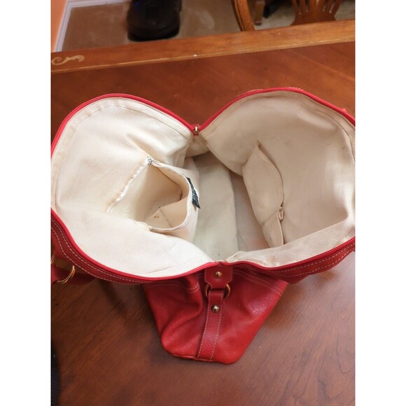 GUIA’S Large Made in Italy Leather Red Bag - Picture 14 of 16